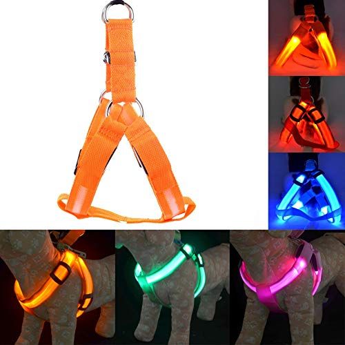 Hot Popular USB Recharge LED Dog Harness Pet Cat Dog Collar Harness Vest Safety Lighted Dog Harness Ultra Comfort Lifetime Durability Pet Harness for Small and Medium Dog Breeds