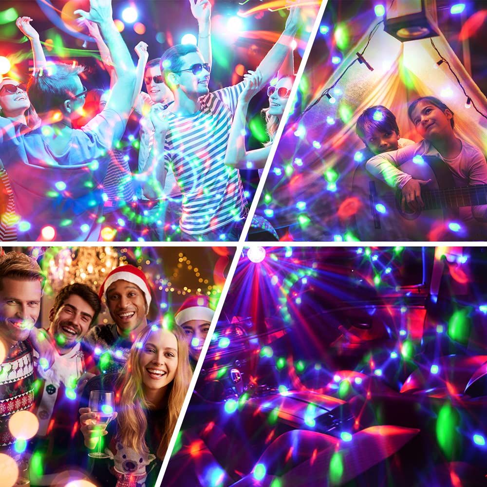 Disco Ball Light with Remote Control and suction mount 7 Color LED Strobe Sound Activated Mini Portable Party Lights for Birthdays DJ Clubs Karaoke Bar Weddings Car and Home Decoration