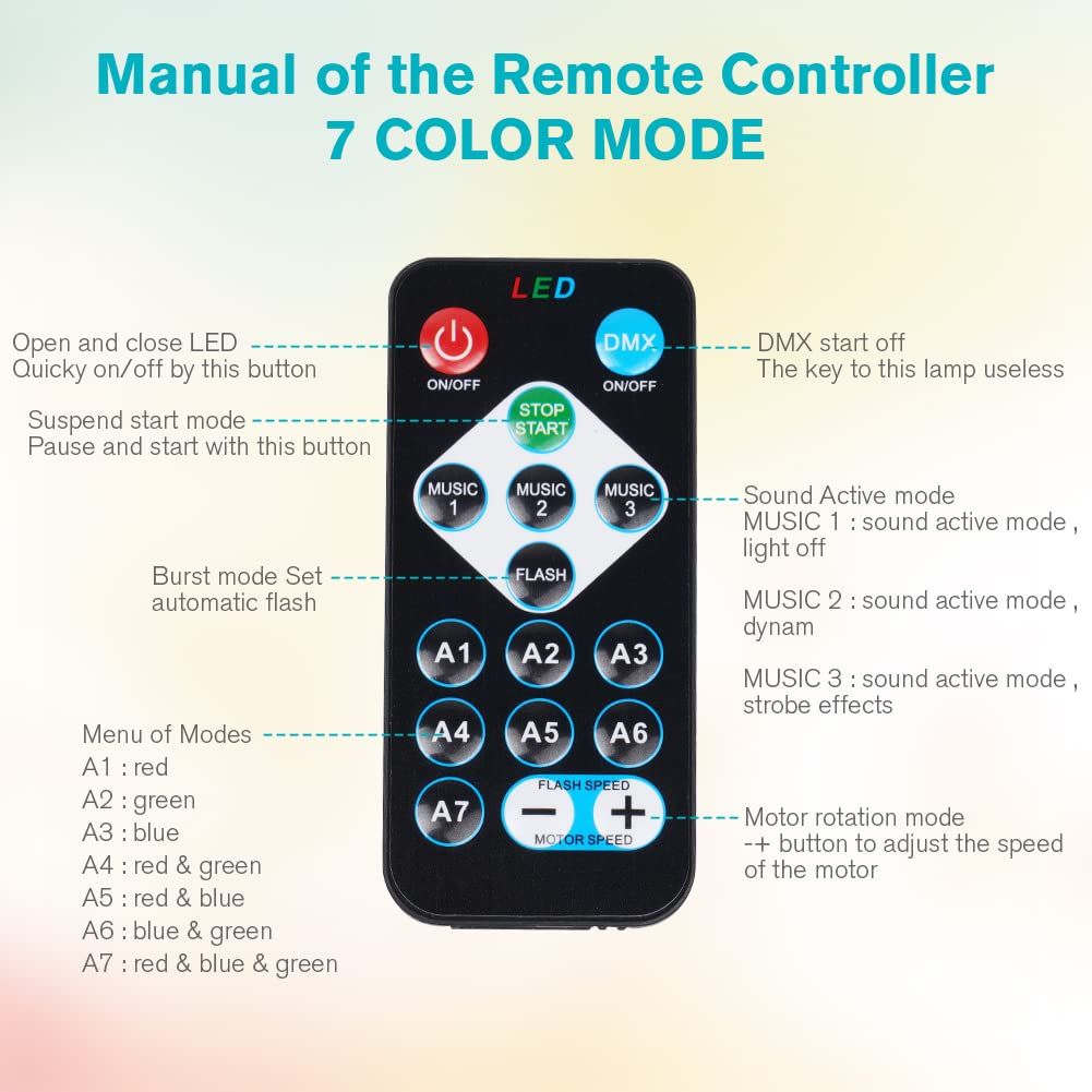 Disco Ball Light with Remote Control and suction mount 7 Color LED Strobe Sound Activated Mini Portable Party Lights for Birthdays DJ Clubs Karaoke Bar Weddings Car and Home Decoration