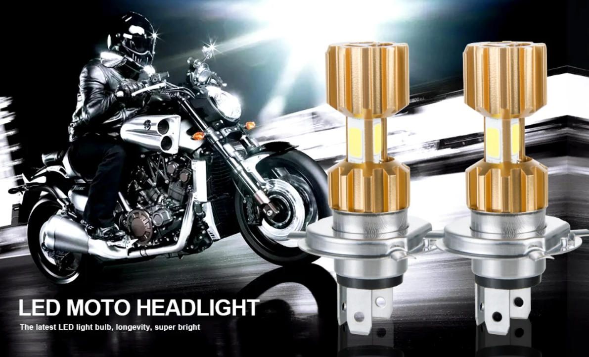 H4 BA20D P15D LED 18W 3 COB Motorcycle Headlight Bulb White Car LED Fog Lights 6000K 12V