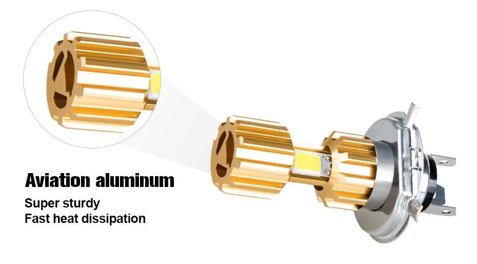 H4 BA20D P15D LED 18W 3 COB Motorcycle Headlight Bulb White Car LED Fog Lights 6000K 12V