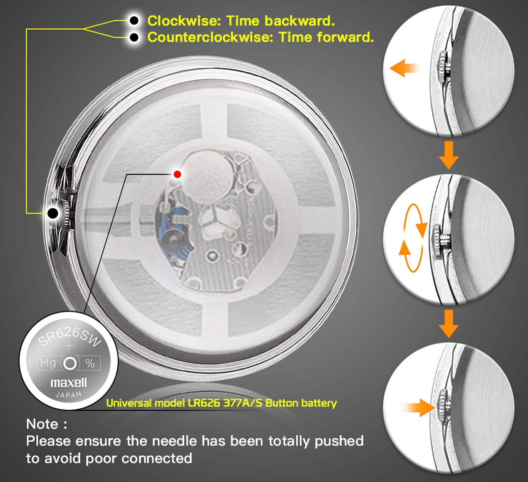 Bicycle, Motorcycle & Beach Scooter Handlebar Clock, Glow-in-the-dark, Waterproof, 2.2-2.54 cm (0.8-1 inch) Universal, Aluminum Alloy Design Detachable for Easy Installation