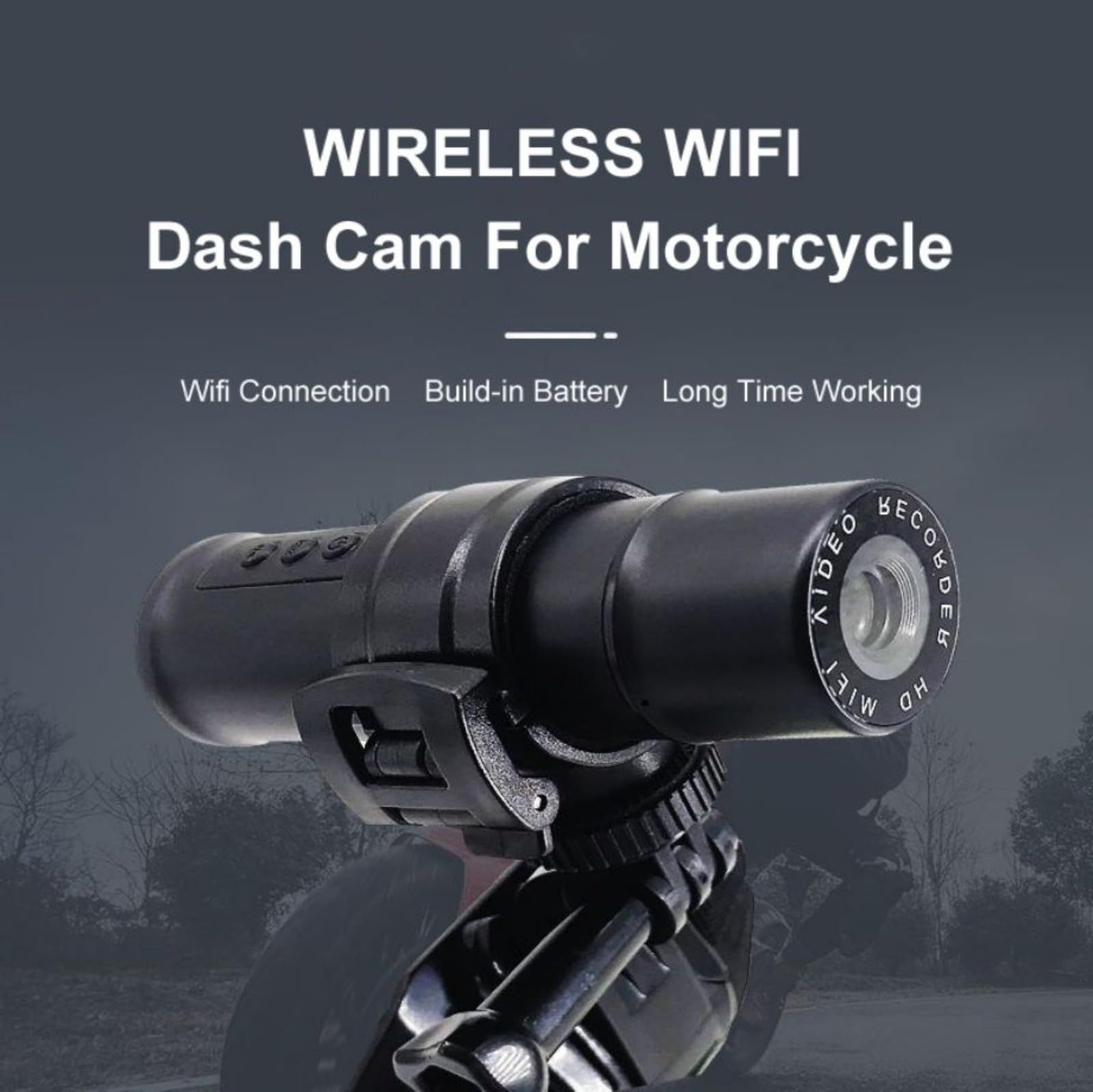 Motorcycle Camera, Helmet Camera, Bicycle Camera, HD 2K, IP65 Waterproof Camera, Outdoor Sports Action Camera，Riding Camera with WiFi, 120° Wide Angle DV Camcorder, Loop Recording