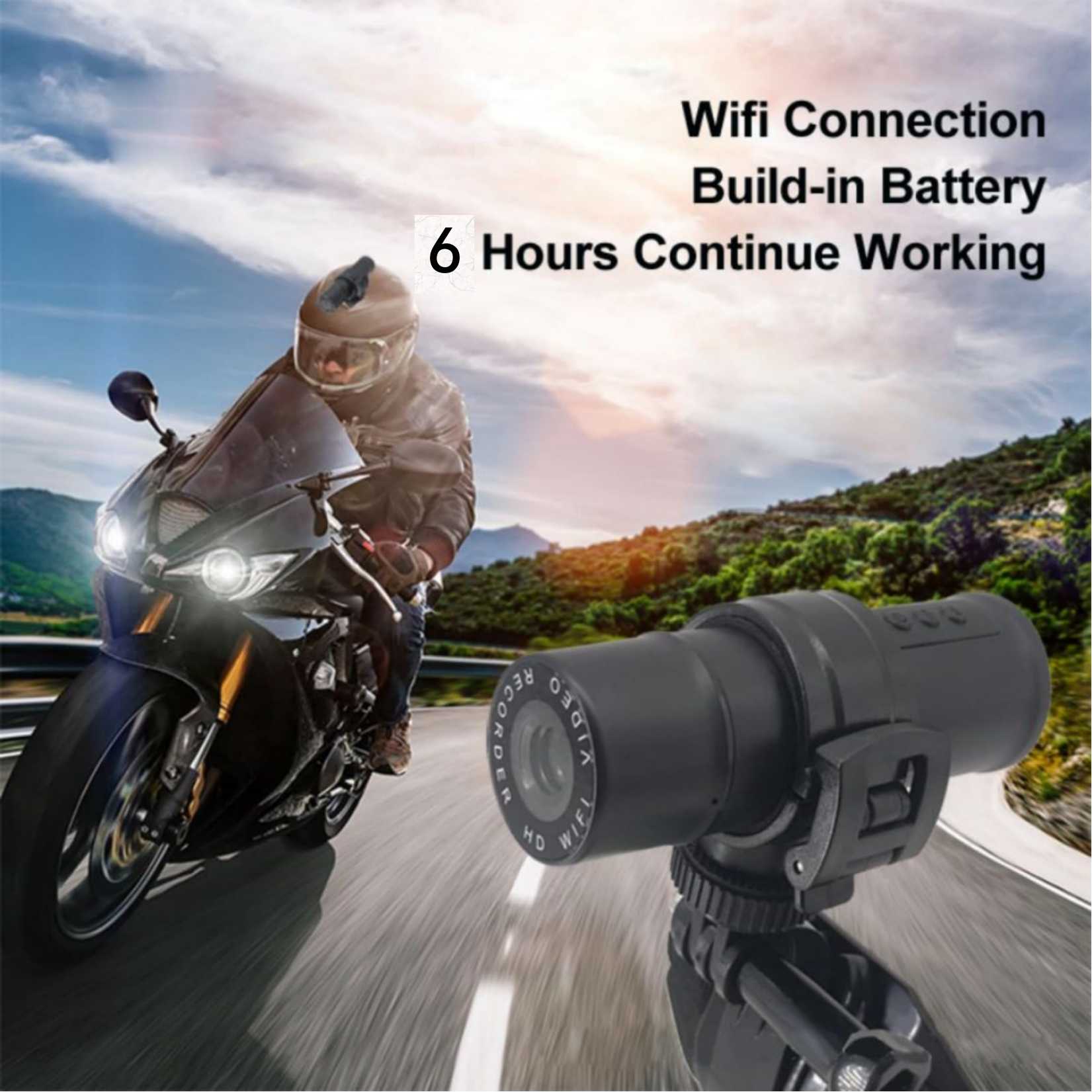 Motorcycle Camera, Helmet Camera, Bicycle Camera, HD 2K, IP65 Waterproof Camera, Outdoor Sports Action Camera，Riding Camera with WiFi, 120° Wide Angle DV Camcorder, Loop Recording