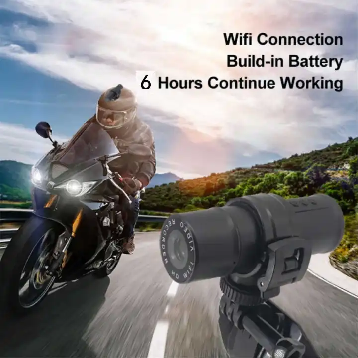 Motorcycle Camera, Helmet Camera, Bicycle Camera, HD 2K, IP65 Waterproof Camera, Outdoor Sports Action Camera，Riding Camera with WiFi, 120° Wide Angle DV Camcorder, Loop Recording