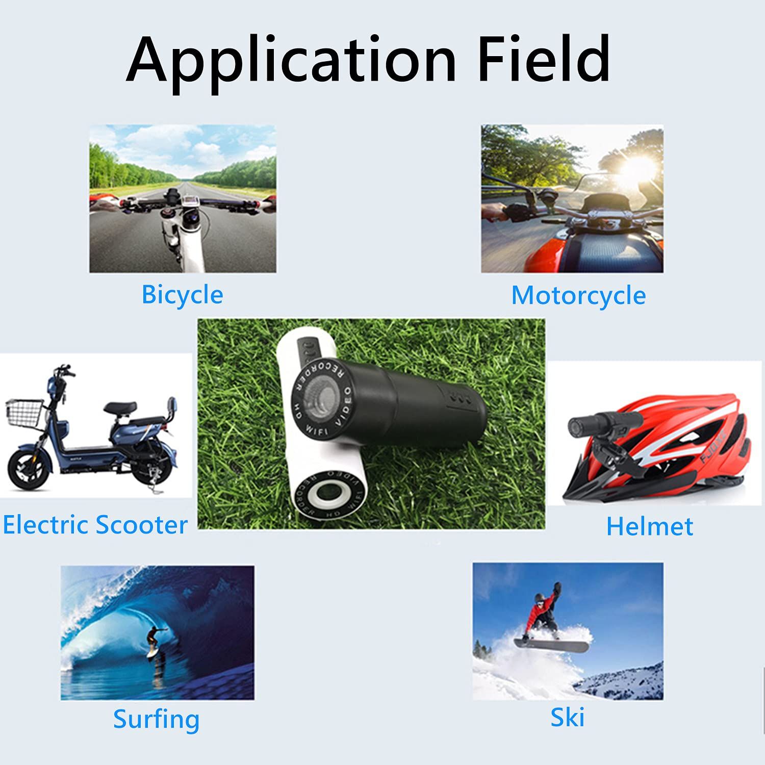 Motorcycle Camera, Helmet Camera, Bicycle Camera, HD 2K, IP65 Waterproof Camera, Outdoor Sports Action Camera，Riding Camera with WiFi, 120° Wide Angle DV Camcorder, Loop Recording