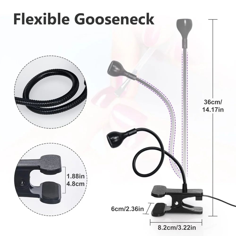 Nail Dryer Light UV Nail lamp 395nm Wavelength Clip-on Desk Mini USB For Gel Nails ongle Manicure Salon Tools  UV Lamp for Nails Rotatable Flash Cure Light for Salon Nail DIY Home Nail Art Equipment