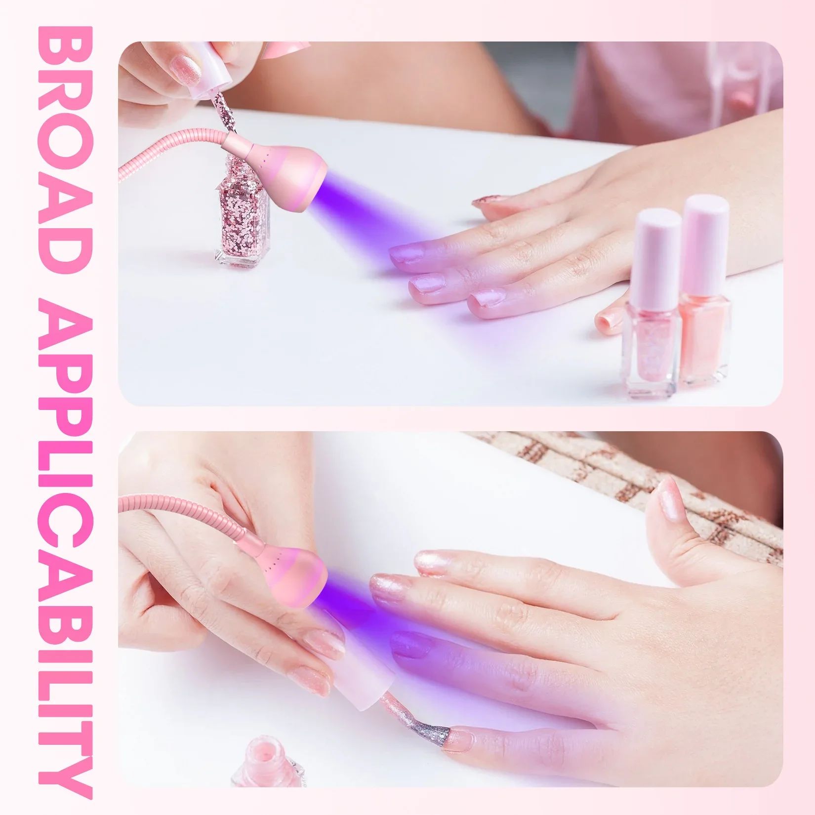Nail Dryer Light UV Nail lamp 395nm Wavelength Clip-on Desk Mini USB For Gel Nails ongle Manicure Salon Tools  UV Lamp for Nails Rotatable Flash Cure Light for Salon Nail DIY Home Nail Art Equipment