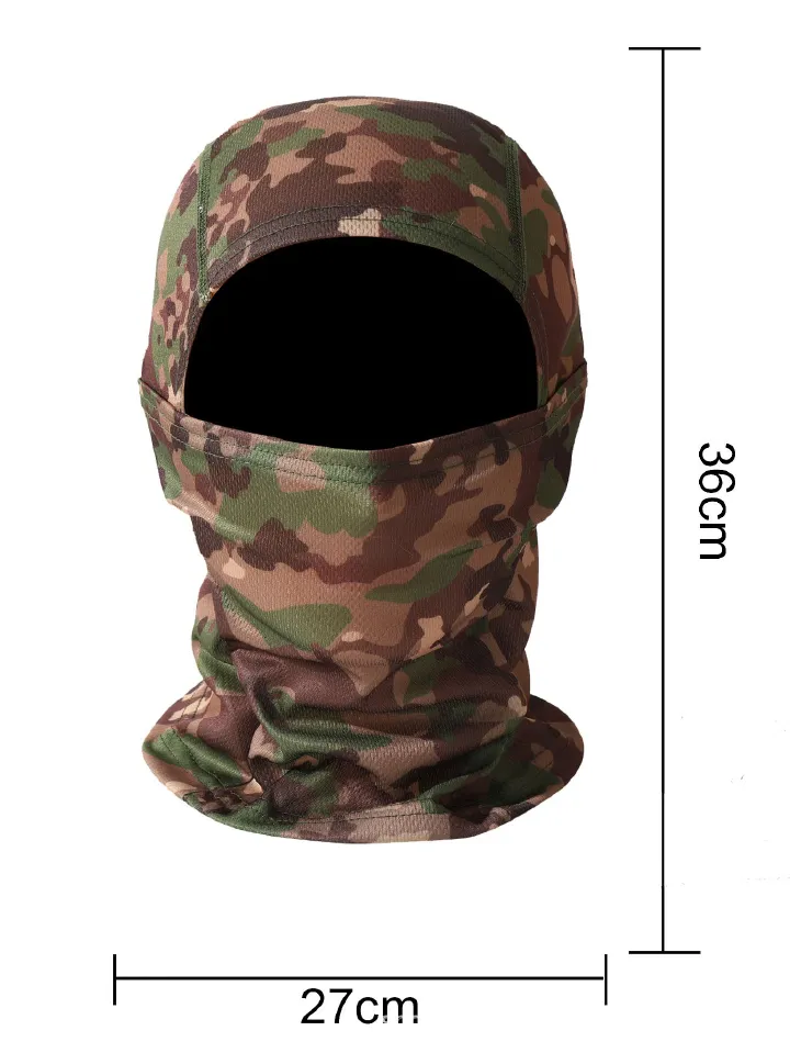 Breathable Full Face Mask Hat Tactical Camo Face Mask Bandana Balaclava Hood Headwear for Men Women Motorcycle Windproof Hunting Fishing Military Tactical & UV Protection