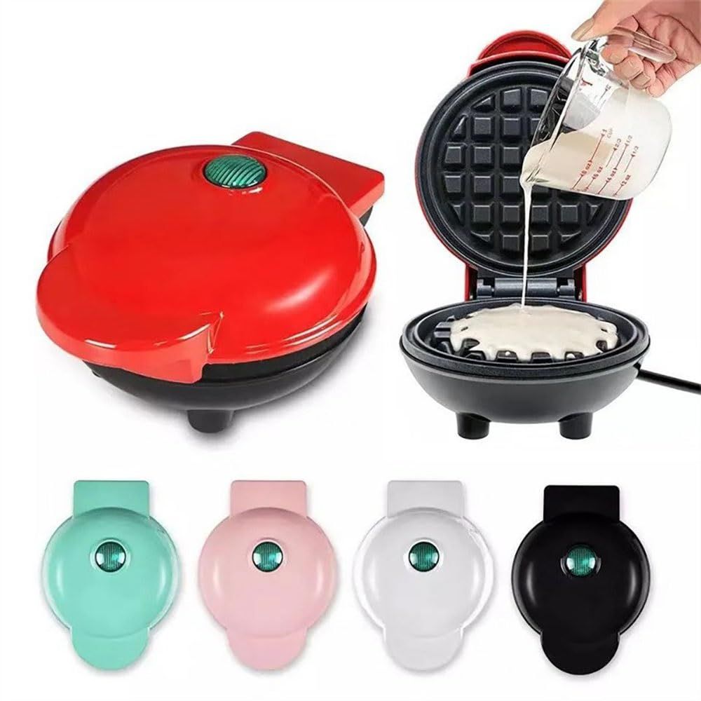 Portable Waffle Maker - Mini Non-Stick Waffle Iron, Compact, 350W, Easy Clean, Sweet Or Savoury Treats, Small Kitchen Appliances, Electric Pancake Maker For Commercial Or Home Use