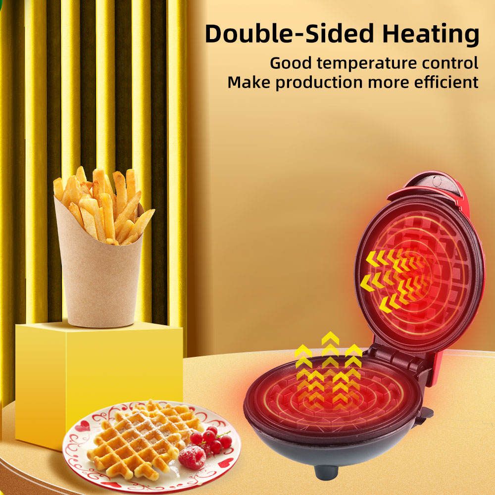 Portable Waffle Maker - Mini Non-Stick Waffle Iron, Compact, 350W, Easy Clean, Sweet Or Savoury Treats, Small Kitchen Appliances, Electric Pancake Maker For Commercial Or Home Use