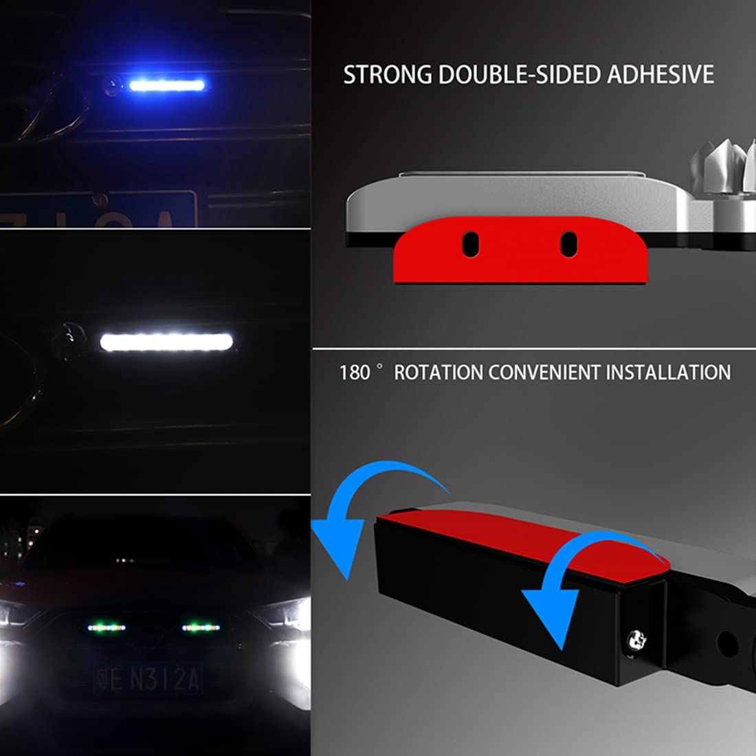 Wind Powered LED Lights,Car Wind Powered Light Energy Power Light Powered Exterior Light, Wind Powered Daytime Running Light for Car Motorbike and Bicycle, 8 LED Waterproof