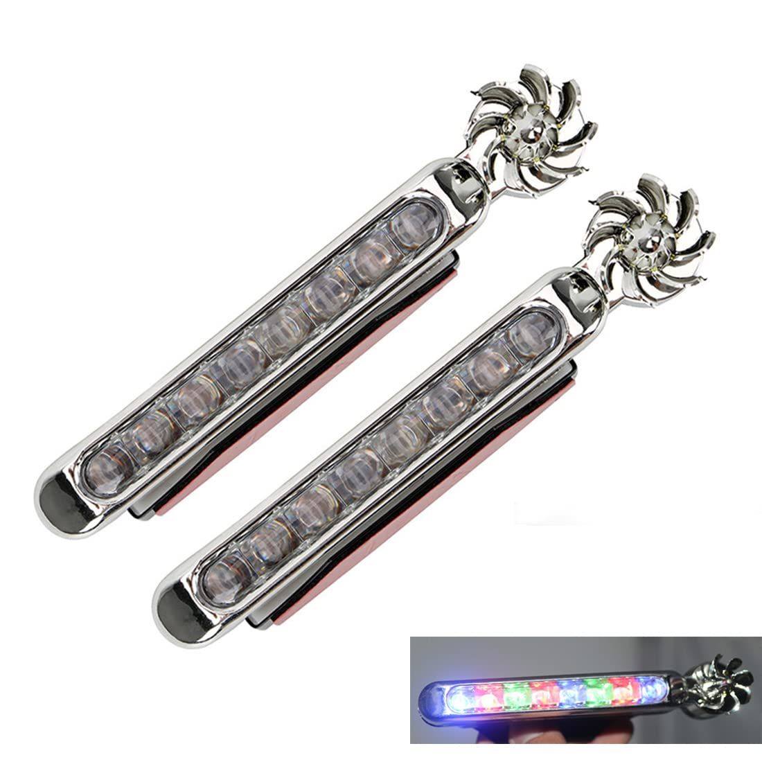 Wind Powered LED Lights,Car Wind Powered Light Energy Power Light Powered Exterior Light, Wind Powered Daytime Running Light for Car Motorbike and Bicycle, 8 LED Waterproof