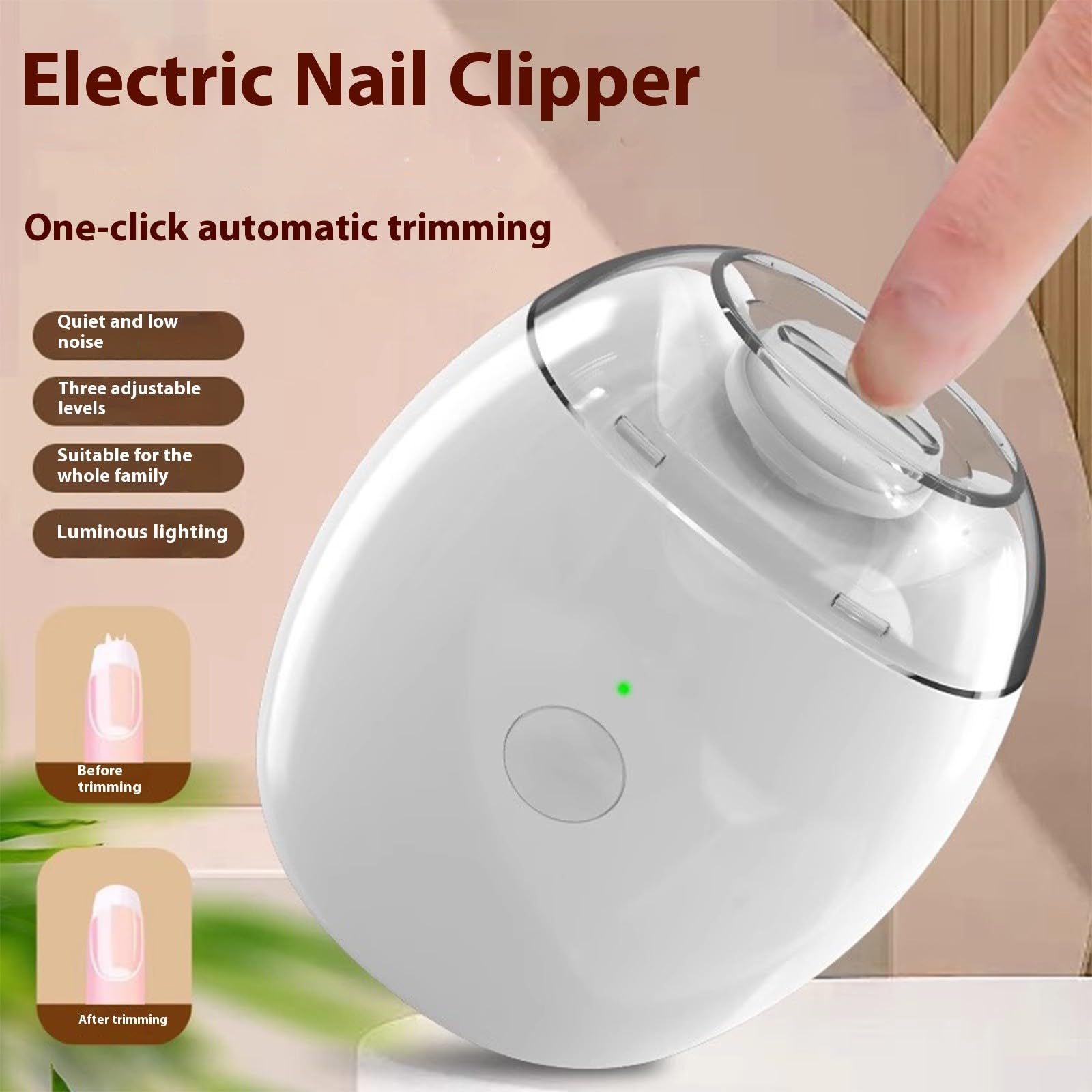 Automatic Electric Nails Grinder USB Type C Rechargeable Safe for Baby and Kids Infant Nails Care Systems With Grinding Head Quiet Electric Nails Maintenance Tool Portable Infant Nail Grinder