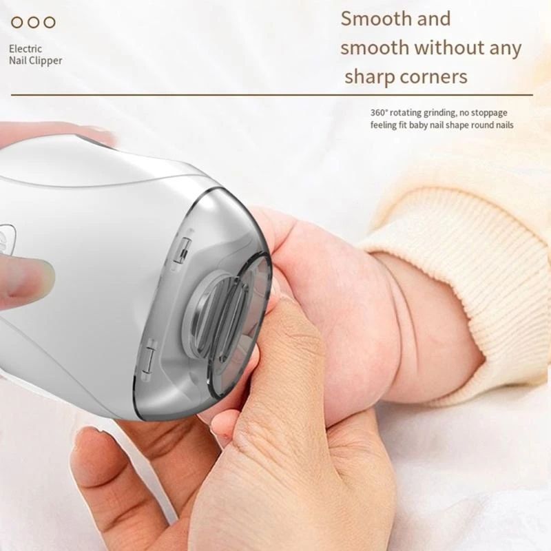 Automatic Electric Nails Grinder USB Type C Rechargeable Safe for Baby and Kids Infant Nails Care Systems With Grinding Head Quiet Electric Nails Maintenance Tool Portable Infant Nail Grinder