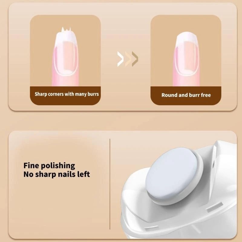 Automatic Electric Nails Grinder USB Type C Rechargeable Safe for Baby and Kids Infant Nails Care Systems With Grinding Head Quiet Electric Nails Maintenance Tool Portable Infant Nail Grinder