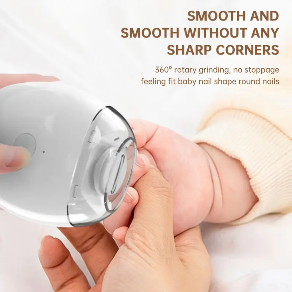 Automatic Electric Nails Grinder USB Type C Rechargeable Safe for Baby and Kids Infant Nails Care Systems With Grinding Head Quiet Electric Nails Maintenance Tool Portable Infant Nail Grinder