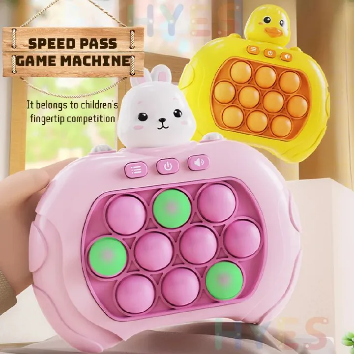 Upgraded Electronic Pop Push Quick Push Game Portable Handle Toys Pop Up Light Fidget Fun Puzzle Anti-Stress Game Machine Toy Gifts For Kids Adults