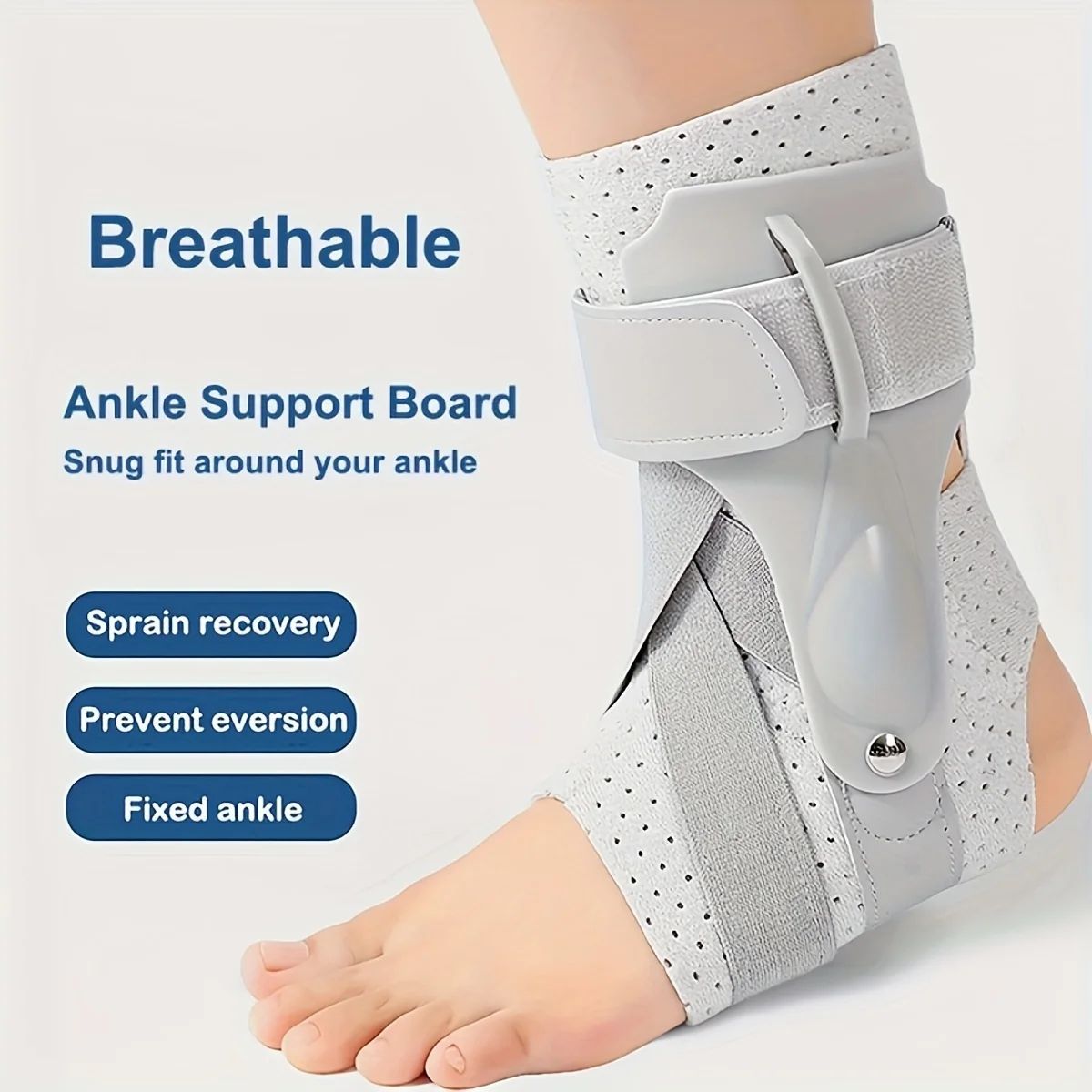 Ankle Support Brace with Side Stabilizers and Cross Auxiliary Fixing Belt Strength Protection for Sports Injury Recovery Sprain, Arthritis, Strain, Fatigue, Foot Pain Relief