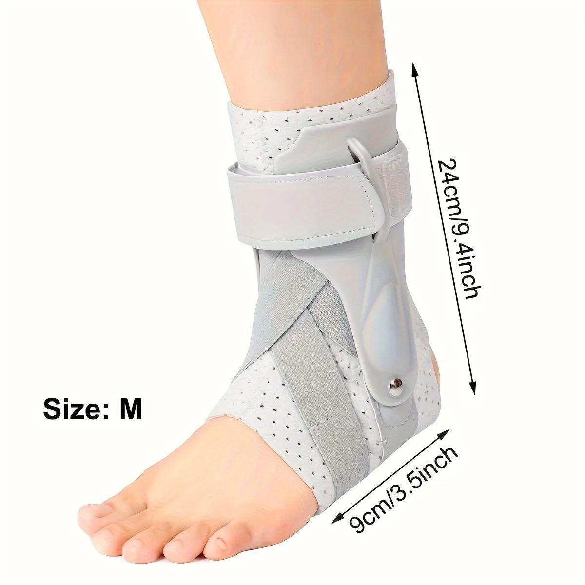 Ankle Support Brace with Side Stabilizers and Cross Auxiliary Fixing Belt Strength Protection for Sports Injury Recovery Sprain, Arthritis, Strain, Fatigue, Foot Pain Relief