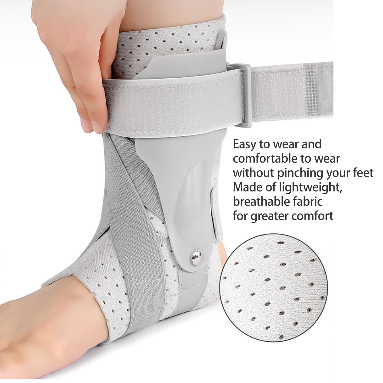 Ankle Support Brace with Side Stabilizers and Cross Auxiliary Fixing Belt Strength Protection for Sports Injury Recovery Sprain, Arthritis, Strain, Fatigue, Foot Pain Relief