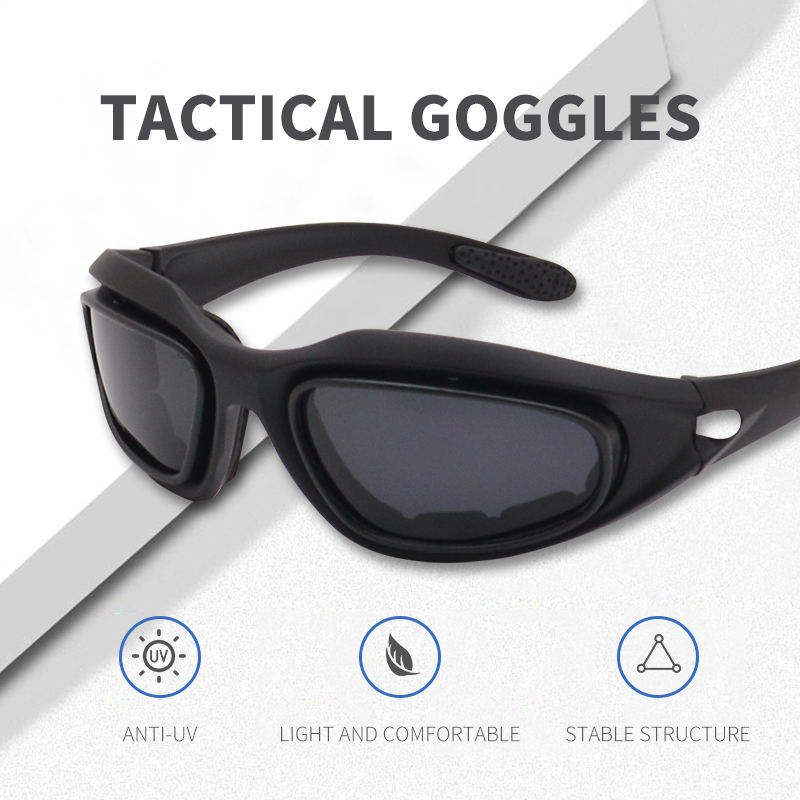 Latest Motorcycle Riding Glasses Goggles for Unisex Outdoor Activity, Windproof Anti-dust Sunglasses 4 Interchangeable Lens Kit & Case, UV400 Protective Eyewear for Driving Cycling Day and Night