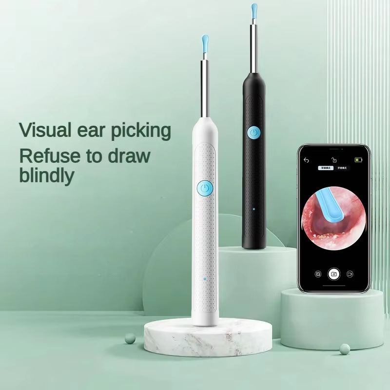 Smart Wireless Visual Ear Sticks Otoscope Endoscope Wax Removal Tool Earpick Mini Camera Health Care Ear Cleaner USB C Rechargeable Endoscope Home Convenient Ear Wax Removal Artefact