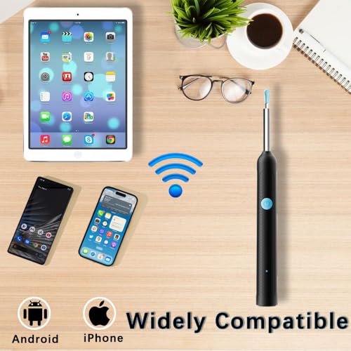 Smart Wireless Visual Ear Sticks Otoscope Endoscope Wax Removal Tool Earpick Mini Camera Health Care Ear Cleaner USB C Rechargeable Endoscope Home Convenient Ear Wax Removal Artefact