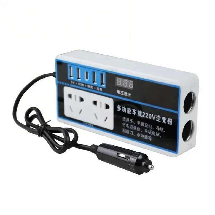 Car Charger Inverter Car Inverter 5000W Car Inverter 12V/24V Converter with USB&Type C Fast Charging Flash Charging Socket Charger Multifunctional Car Charger Adapter