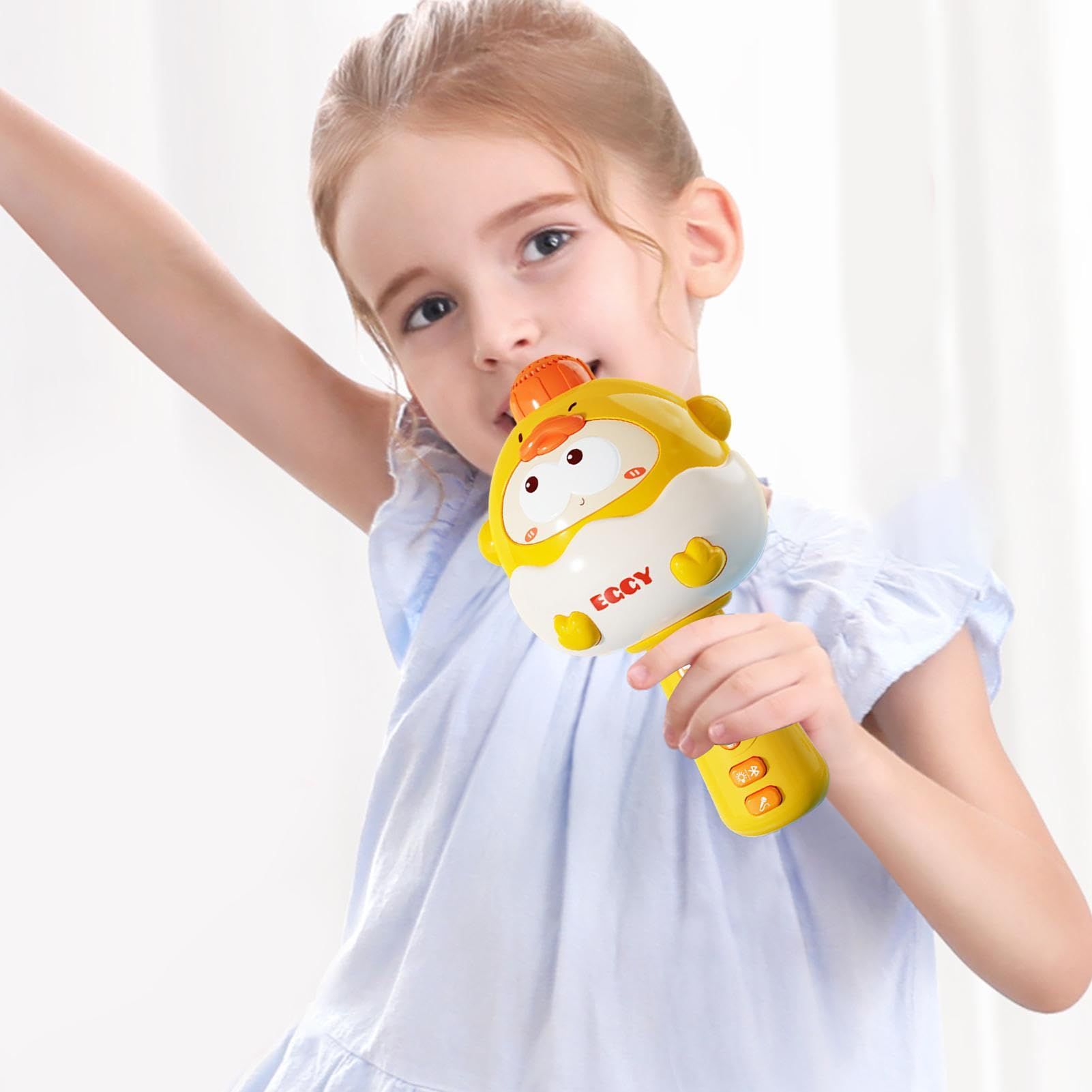 Cute Duck Karaoke Machine, Wireless Microphone, Built in Speaker, Kids Singing System, Fun Led Lights Parties, Birthdays, Indoor and Outdoor Use, Bluetooth