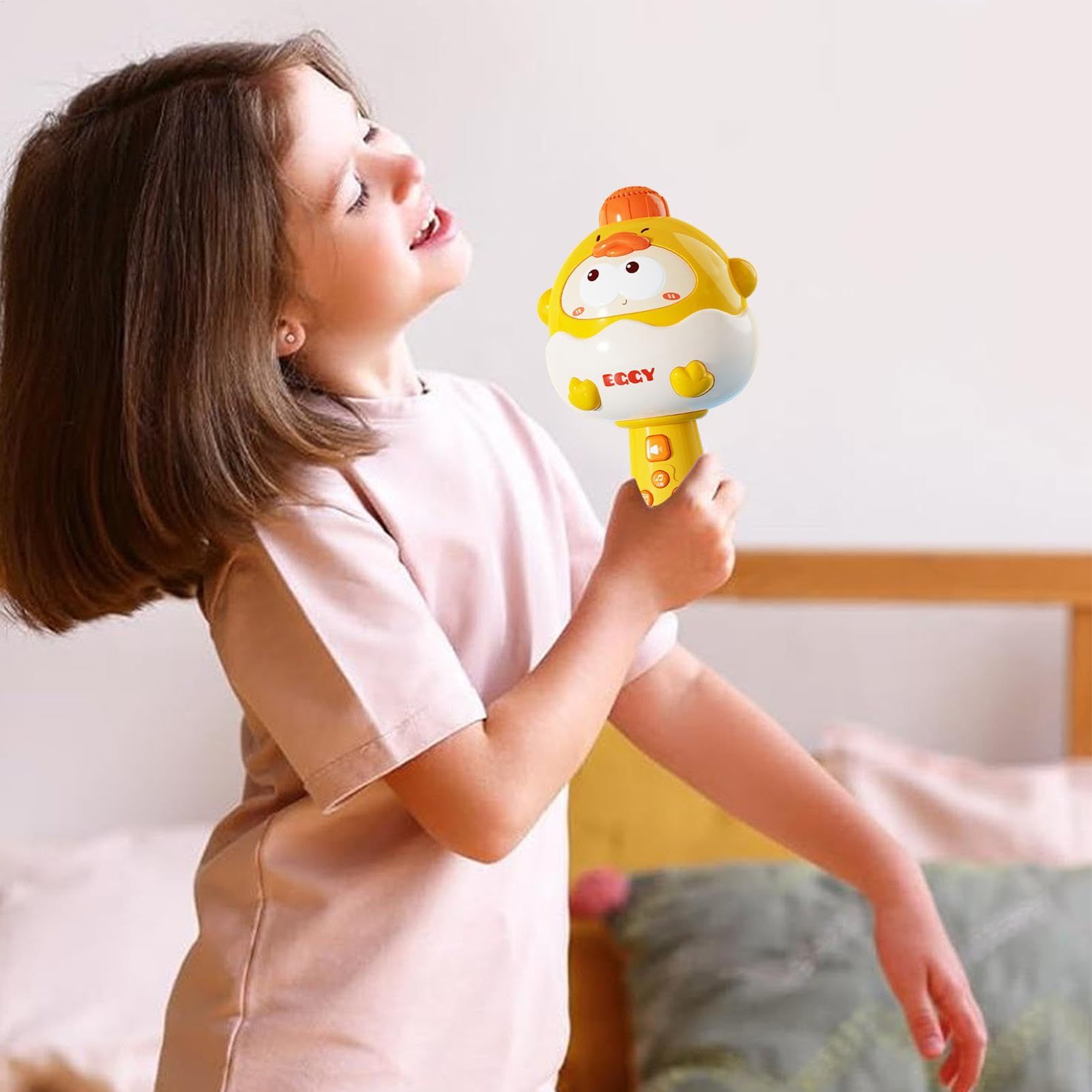 Cute Duck Karaoke Machine, Wireless Microphone, Built in Speaker, Kids Singing System, Fun Led Lights Parties, Birthdays, Indoor and Outdoor Use, Bluetooth