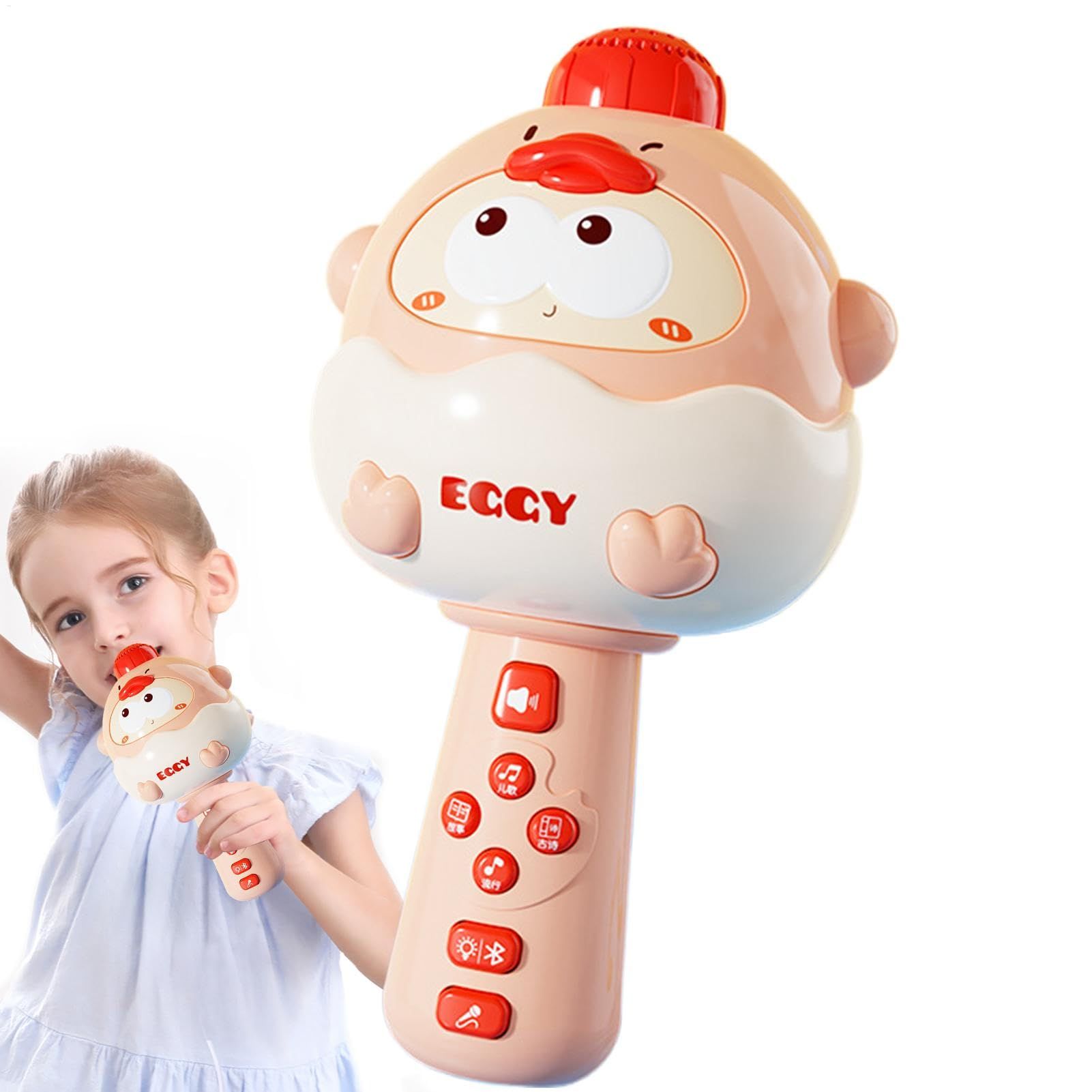 Cute Duck Karaoke Machine, Wireless Microphone, Built in Speaker, Kids Singing System, Fun Led Lights Parties, Birthdays, Indoor and Outdoor Use, Bluetooth
