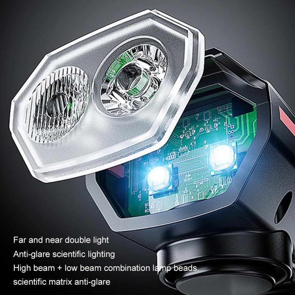 Solar Powered LED Bicycle Headlight Type-C USB Rechargeable Bike Head Light Front Lamps with Horn
