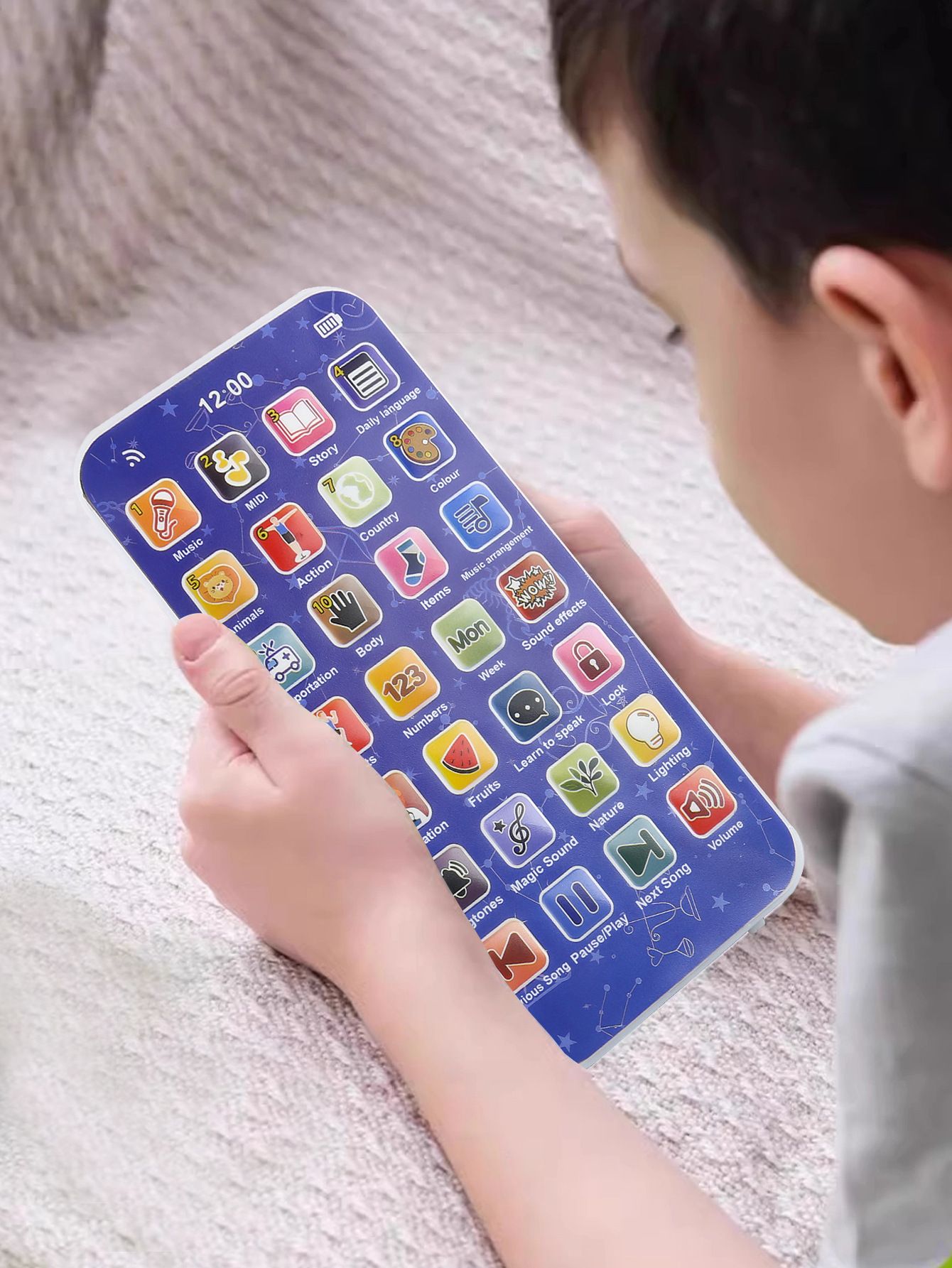 Educational Flash Cards Phone Toy for Kids | Rechargeable Talking Smart Mobile with over 24 Learning Modes | Math, Words, Animals & More | Boys Girls Age 2-12 | Birthday/Christmas Gift