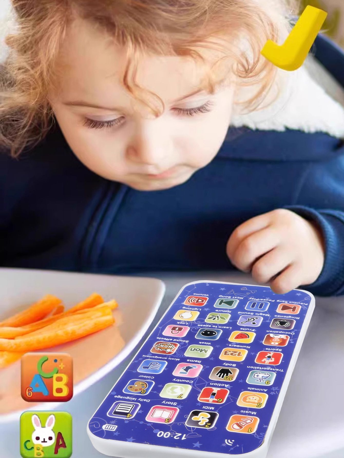 Educational Flash Cards Phone Toy for Kids | Rechargeable Talking Smart Mobile with over 24 Learning Modes | Math, Words, Animals & More | Boys Girls Age 2-12 | Birthday/Christmas Gift