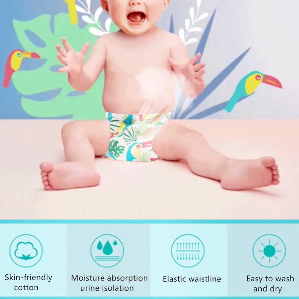 3/4/6 Pcs New Fashion Packs Potty Training Pants Reusable Morbuy Toddler Kid Boys Girls Soft Cotton Washable Anti Leakage Underwear Cute Cartoon Nappy Underpants for Unisex Baby