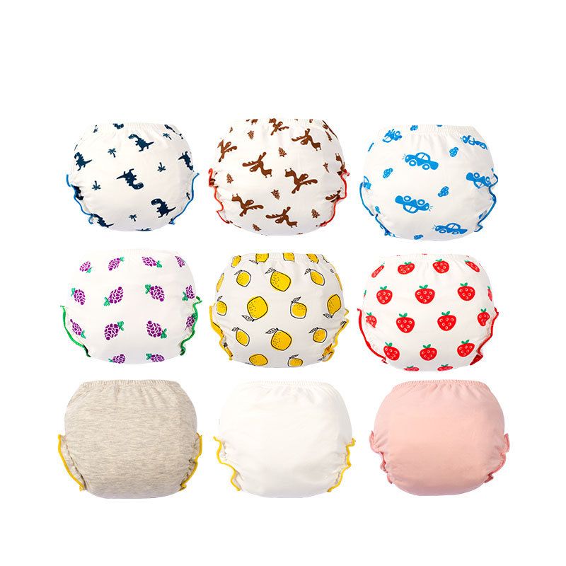 3/4/6 Pcs New Fashion Packs Potty Training Pants Reusable Morbuy Toddler Kid Boys Girls Soft Cotton Washable Anti Leakage Underwear Cute Cartoon Nappy Underpants for Unisex Baby