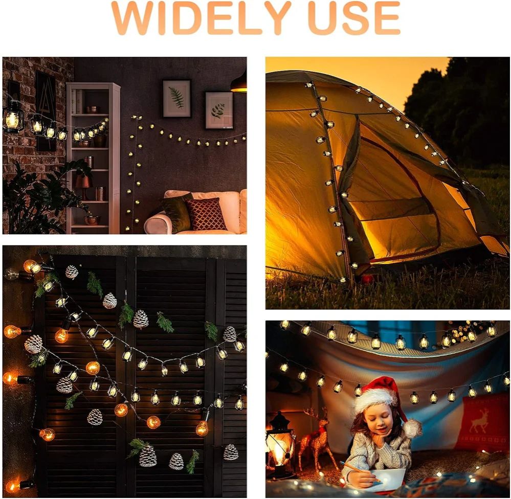 Solar Power Lantern String Lights Mini Retro Kerosene Lamp for Indoor Outdoor Patio Garden Holiday Home Ramadan Wedding Party Christmas Tree New Year Decorations, Kerosene Light for Patio Home