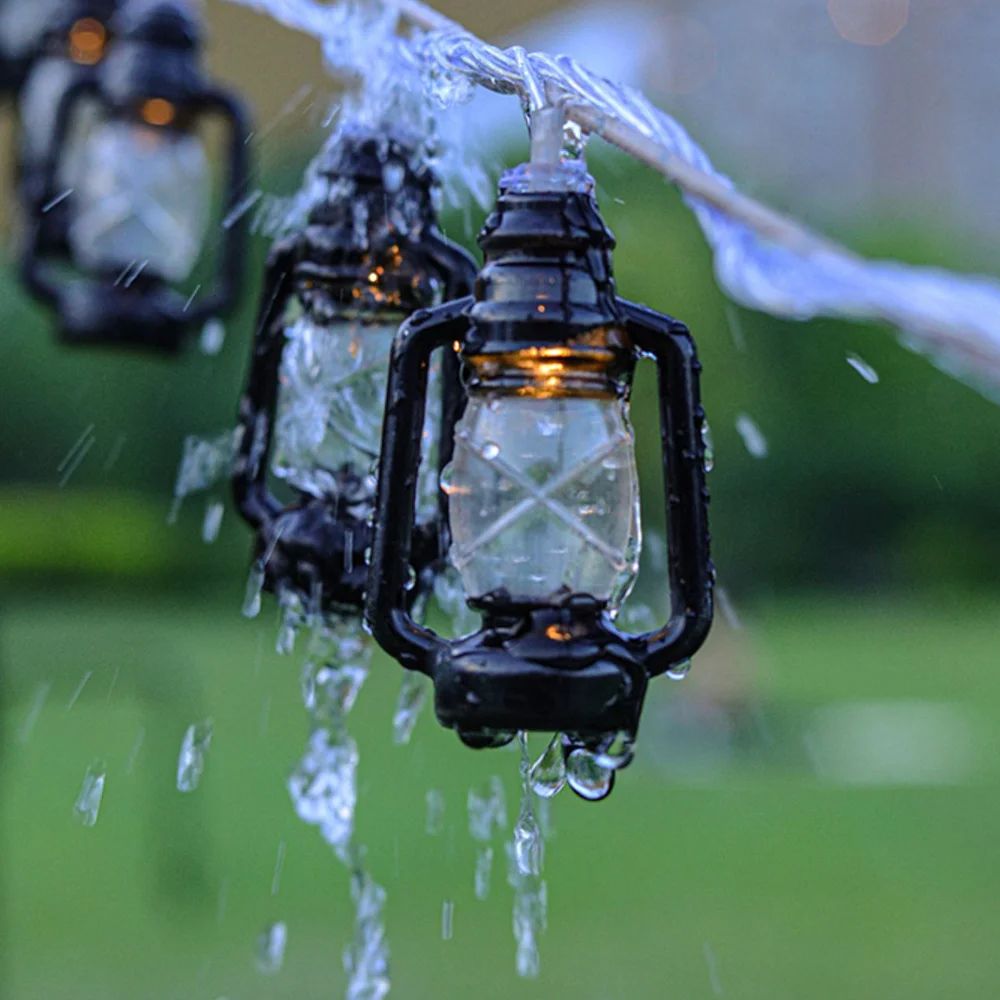 Solar Power Lantern String Lights Mini Retro Kerosene Lamp for Indoor Outdoor Patio Garden Holiday Home Ramadan Wedding Party Christmas Tree New Year Decorations, Kerosene Light for Patio Home