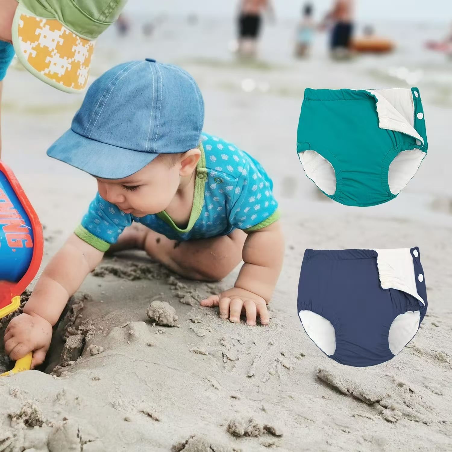 Reusable Swim Diapers Baby Swim Nappy Waterproof Swimwear Baby Reusable Cloth Diaper Infant Swimming Pool Pants Cute Sold Swimsuit Swim Diaper