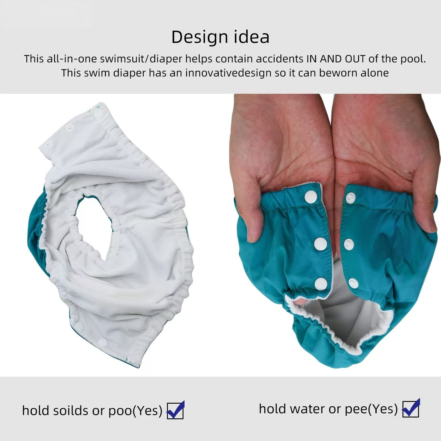 Reusable Swim Diapers Baby Swim Nappy Waterproof Swimwear Baby Reusable Cloth Diaper Infant Swimming Pool Pants Cute Sold Swimsuit Swim Diaper