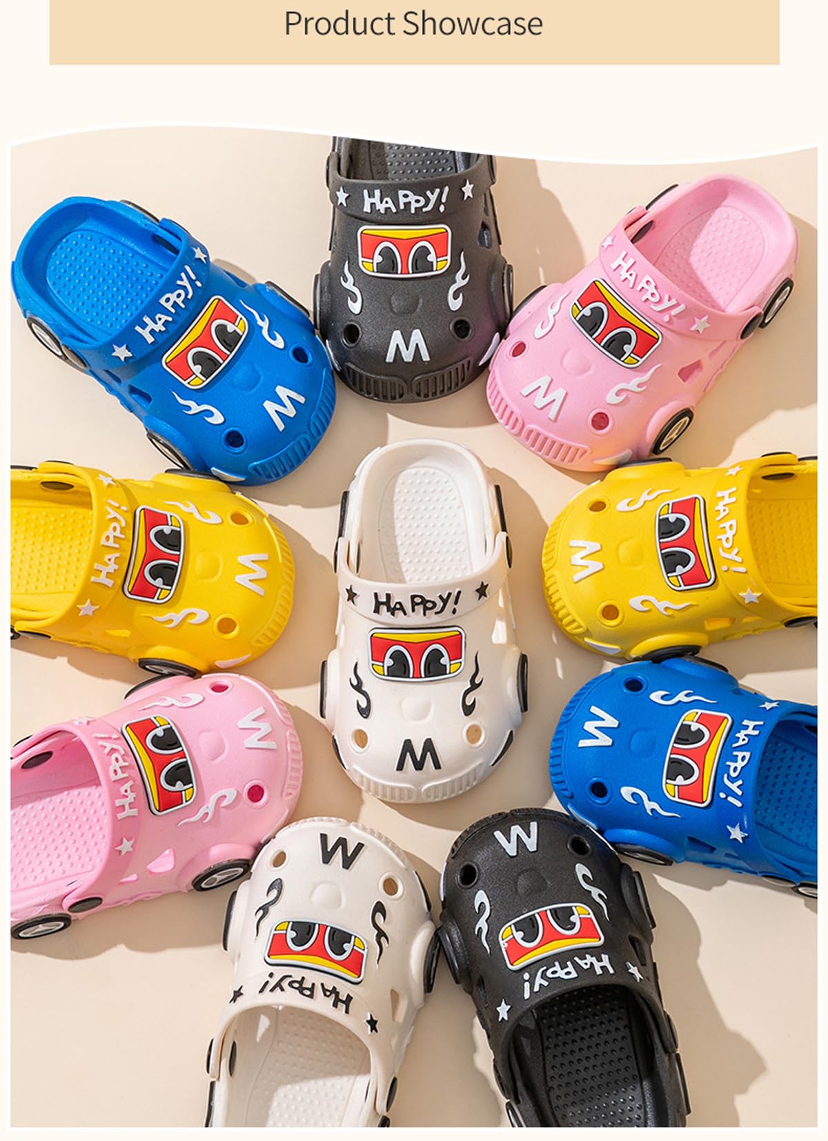 Kids Sandals Hole Children's Sparkle Shoes Slippers Soft Anti-Skid Cartoon DIY Design Hole Baby Shoes Sandy Beach For Boys Girls Car Slippers Toddler Clogs Cute Funny Indoor Outdoor House Novelty