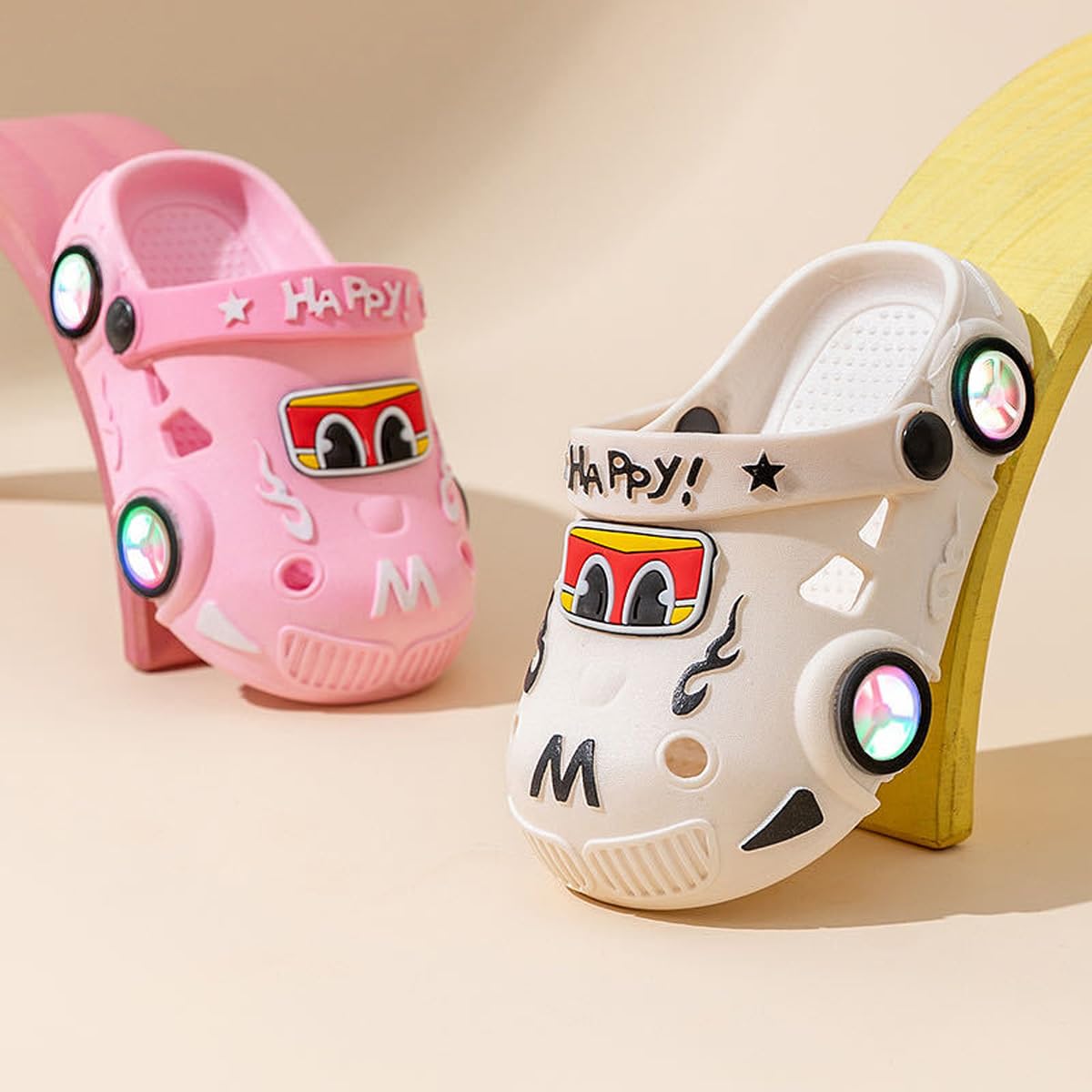 Kids Sandals Hole Children's Sparkle Shoes Slippers Soft Anti-Skid Cartoon DIY Design Hole Baby Shoes Sandy Beach For Boys Girls Car Slippers Toddler Clogs Cute Funny Indoor Outdoor House Novelty