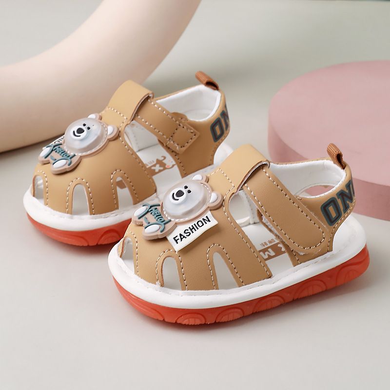 Baby walking shoes summer new forboys flash light shoe soft soled non slip sandals for girl cute and sound making boys shoes baby squeak sandals summer flashing light shoes for child