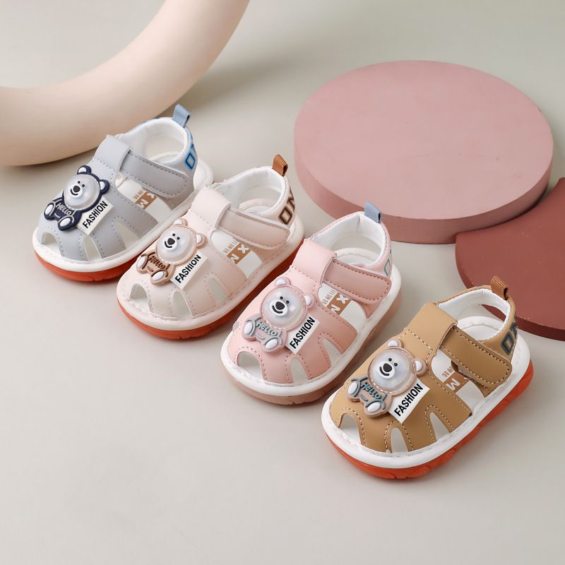 Baby walking shoes summer new forboys flash light shoe soft soled non slip sandals for girl cute and sound making boys shoes baby squeak sandals summer flashing light shoes for child