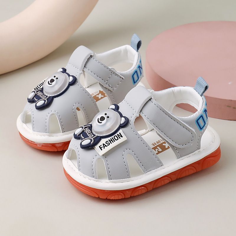 Baby walking shoes summer new forboys flash light shoe soft soled non slip sandals for girl cute and sound making boys shoes baby squeak sandals summer flashing light shoes for child