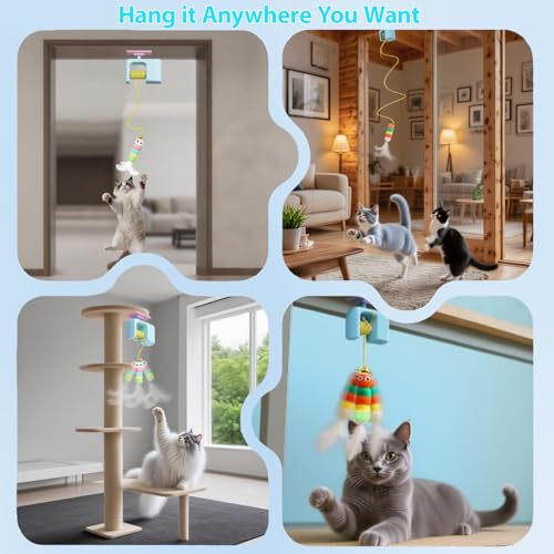 Electric Interactive Cat Teasing Stick Toy Elastic Rope Automatic Flying Bird Cat Toy Pet Stress Relief Toys For Cats  Automatic Cat Toys with Detachable Design Kitten Toys for Indoor Cats Self Play