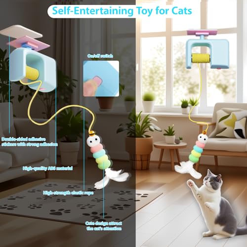 Electric Interactive Cat Teasing Stick Toy Elastic Rope Automatic Flying Bird Cat Toy Pet Stress Relief Toys For Cats  Automatic Cat Toys with Detachable Design Kitten Toys for Indoor Cats Self Play