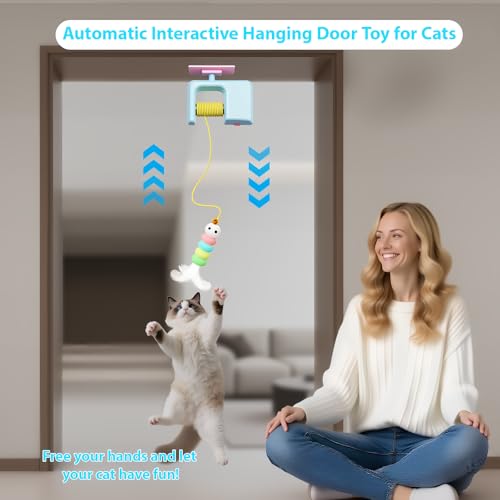 Electric Interactive Cat Teasing Stick Toy Elastic Rope Automatic Flying Bird Cat Toy Pet Stress Relief Toys For Cats  Automatic Cat Toys with Detachable Design Kitten Toys for Indoor Cats Self Play