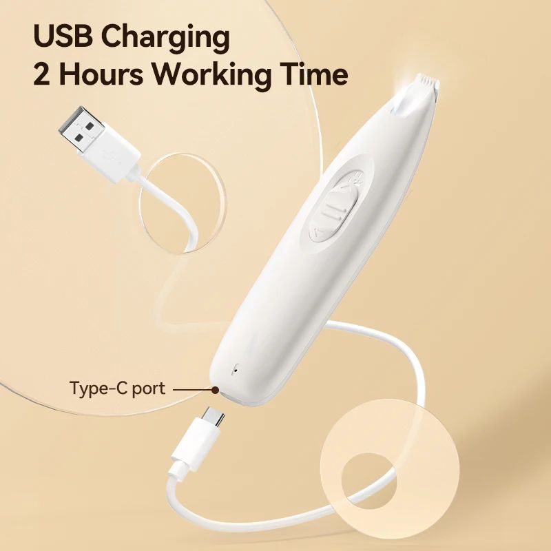 Professional Dog Car Grooming Clippers Cordless Low Noise LED Light Two Speed Adjustment Small Pet Hair Trimmer for Home Grooming Optional ABS Ceramic Stainless Steel Pet Electric Clipper For foots